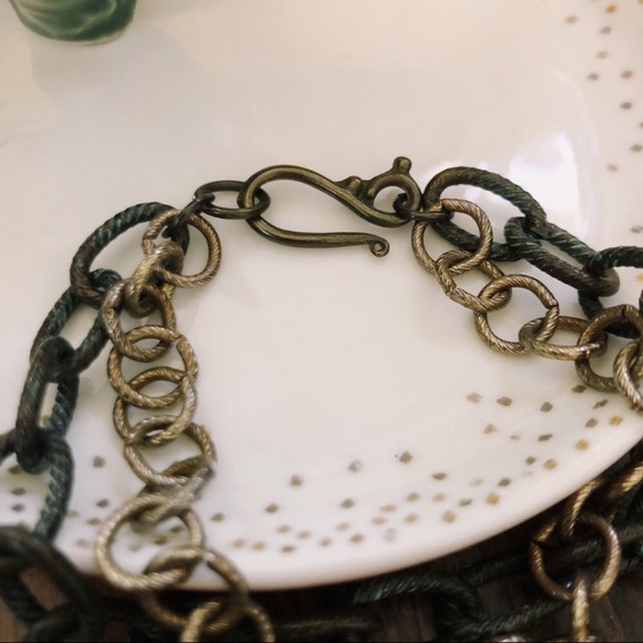 Rustic Chunky Double Chain Bracelet! - Picture 2 of 7